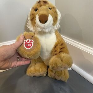 Build a Bear Saber Tooth Tiger  16" Plush Animal Stuffed Sabertooth Toy Retired